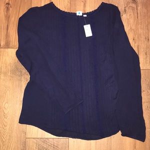 GAP Navy Long Sleeve Blouse